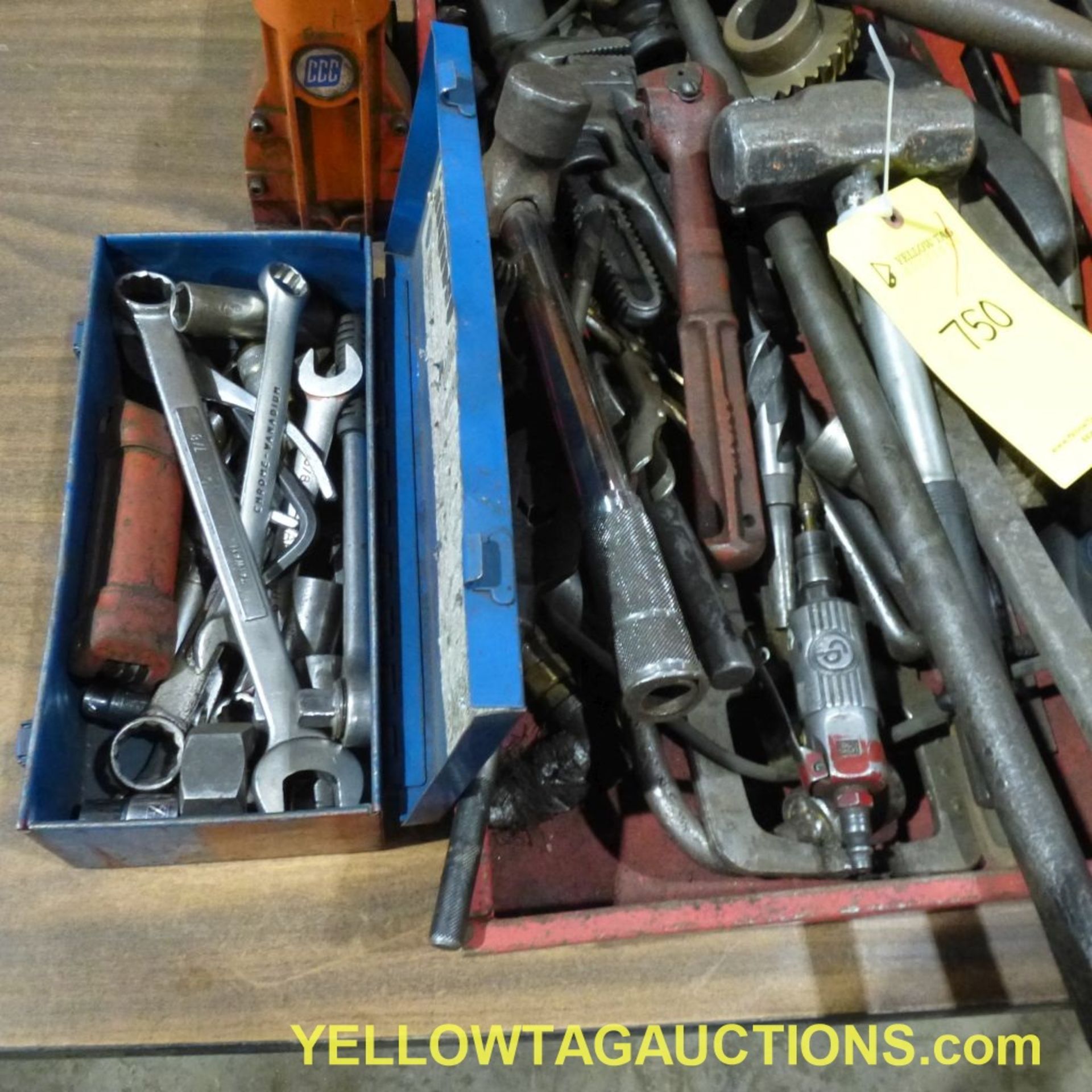 Lot of Assorted Tools|Includes: Hammers, Sockets, Visegrips, Box Stapler, Wrenches|Tag: 750 - Image 2 of 6