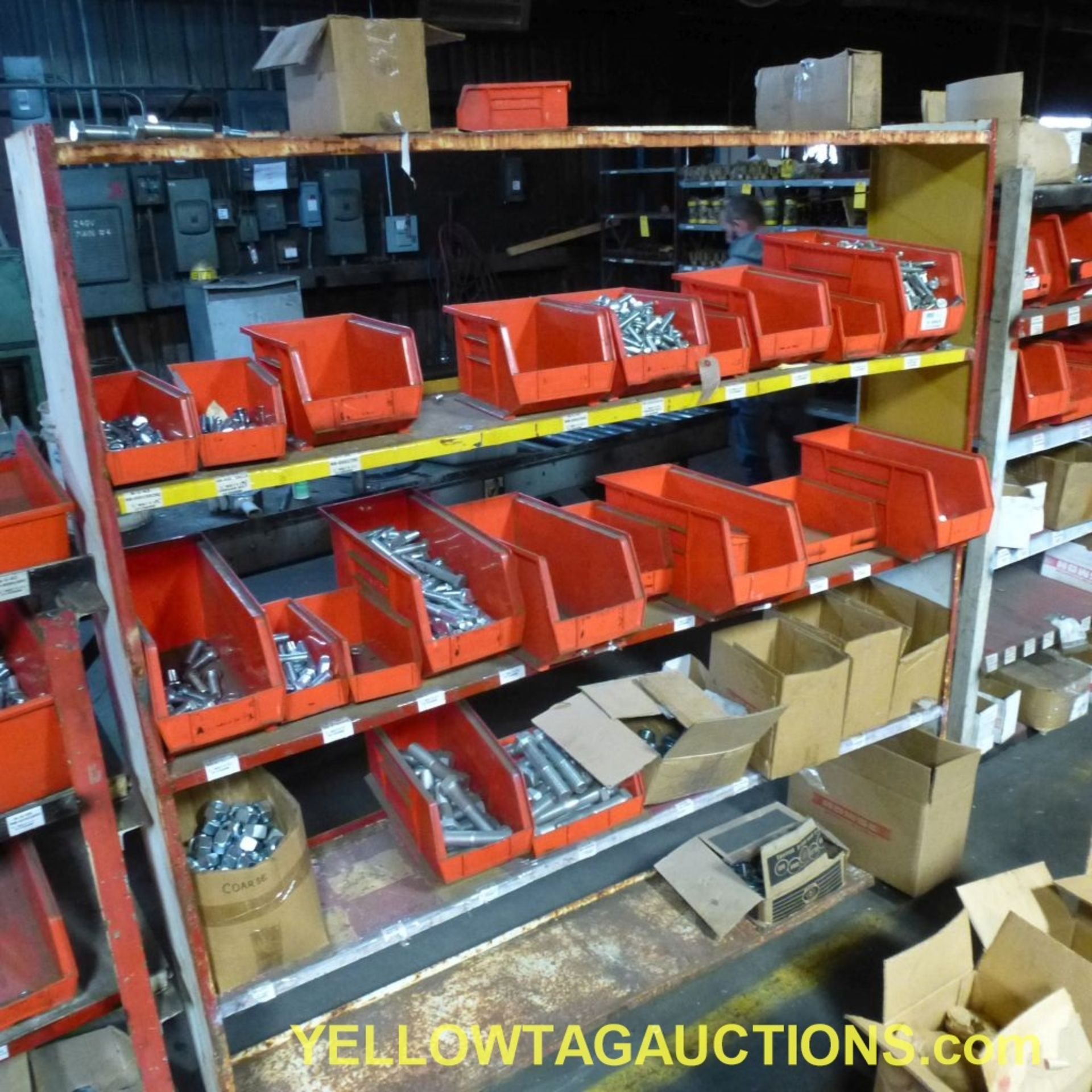 Lot of (3) Shelves with Contents|Includes: Bolt Bins, Hardware, Nuts, Bolts, Washers, Lock - Bild 6 aus 36