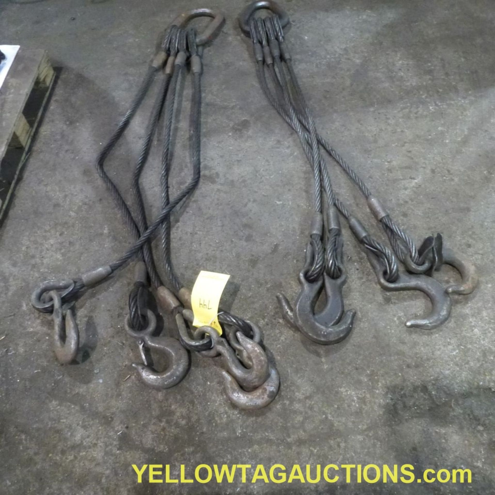 Lot of (2) 4-Hook Steel Lifting Cables|Tag: 744 - Image 2 of 4