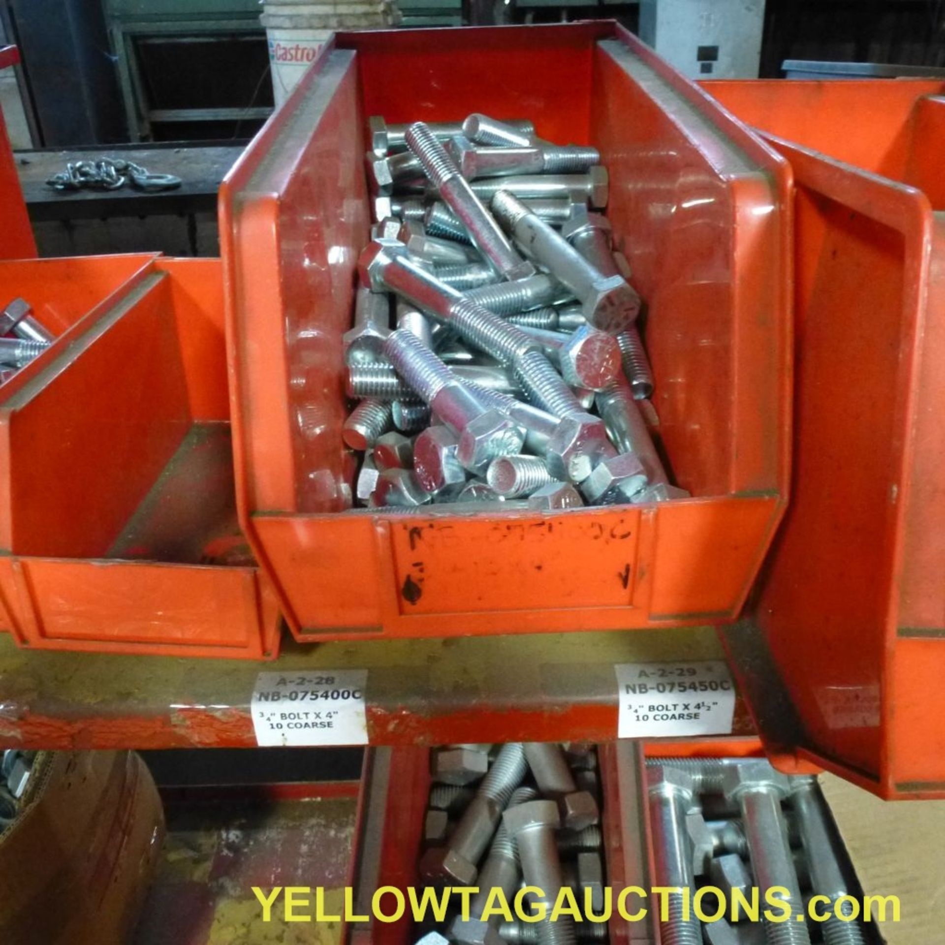 Lot of (3) Shelves with Contents|Includes: Bolt Bins, Hardware, Nuts, Bolts, Washers, Lock - Bild 18 aus 36