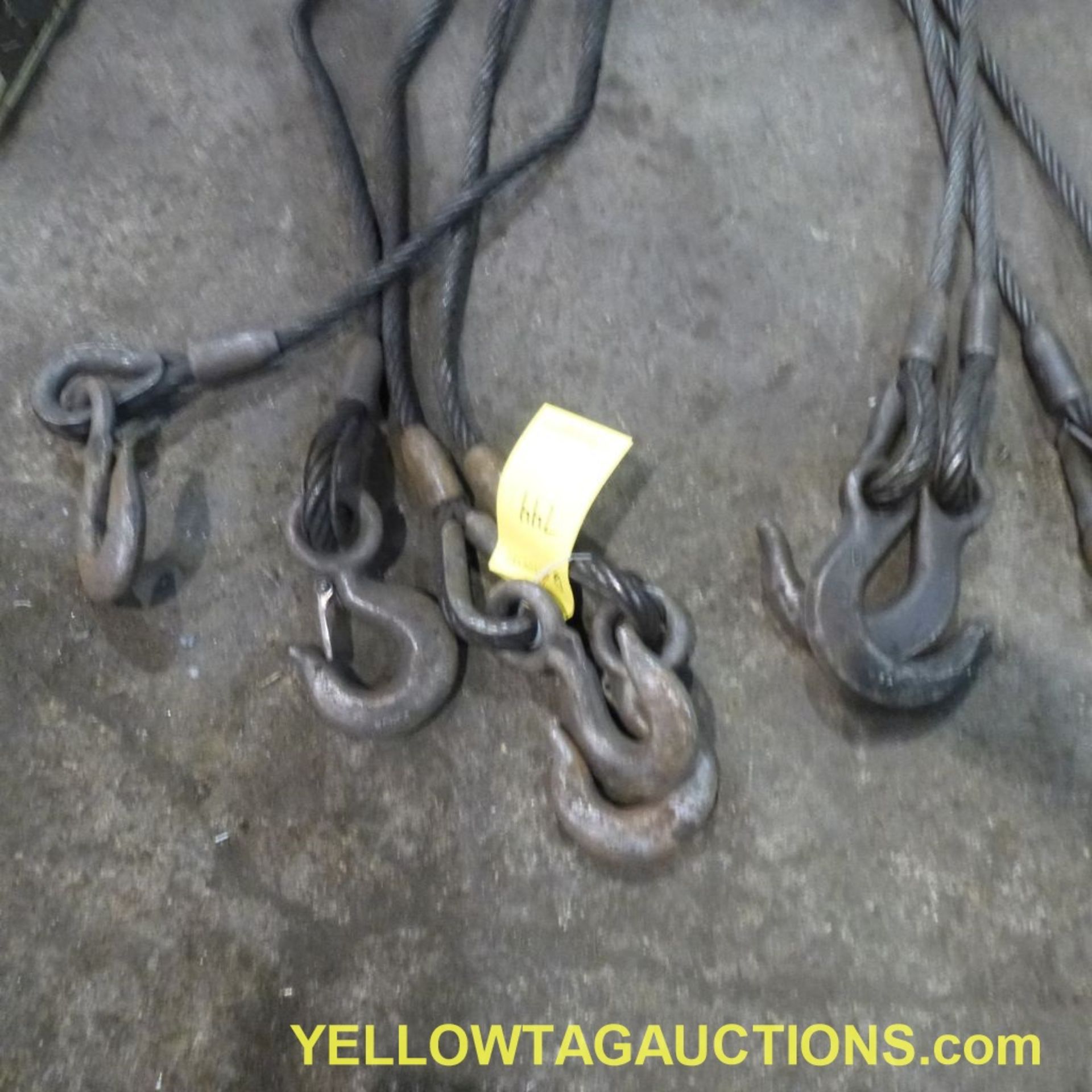 Lot of (2) 4-Hook Steel Lifting Cables|Tag: 744 - Image 3 of 4