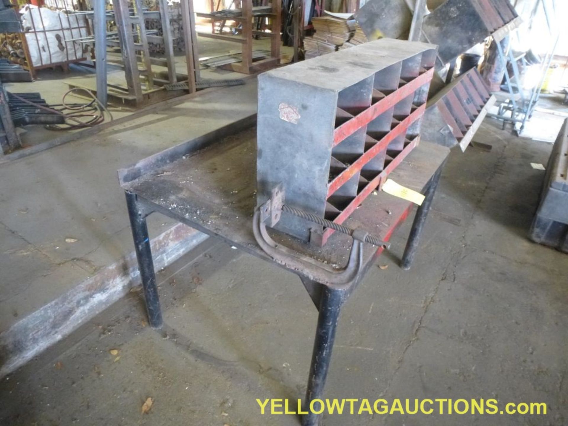 Lot of (1) Table and (1) Bin|(1) Steel Table, 36" x 48" x 30"; (1) Bolt Bin|Tag: 1180 - Image 2 of 5