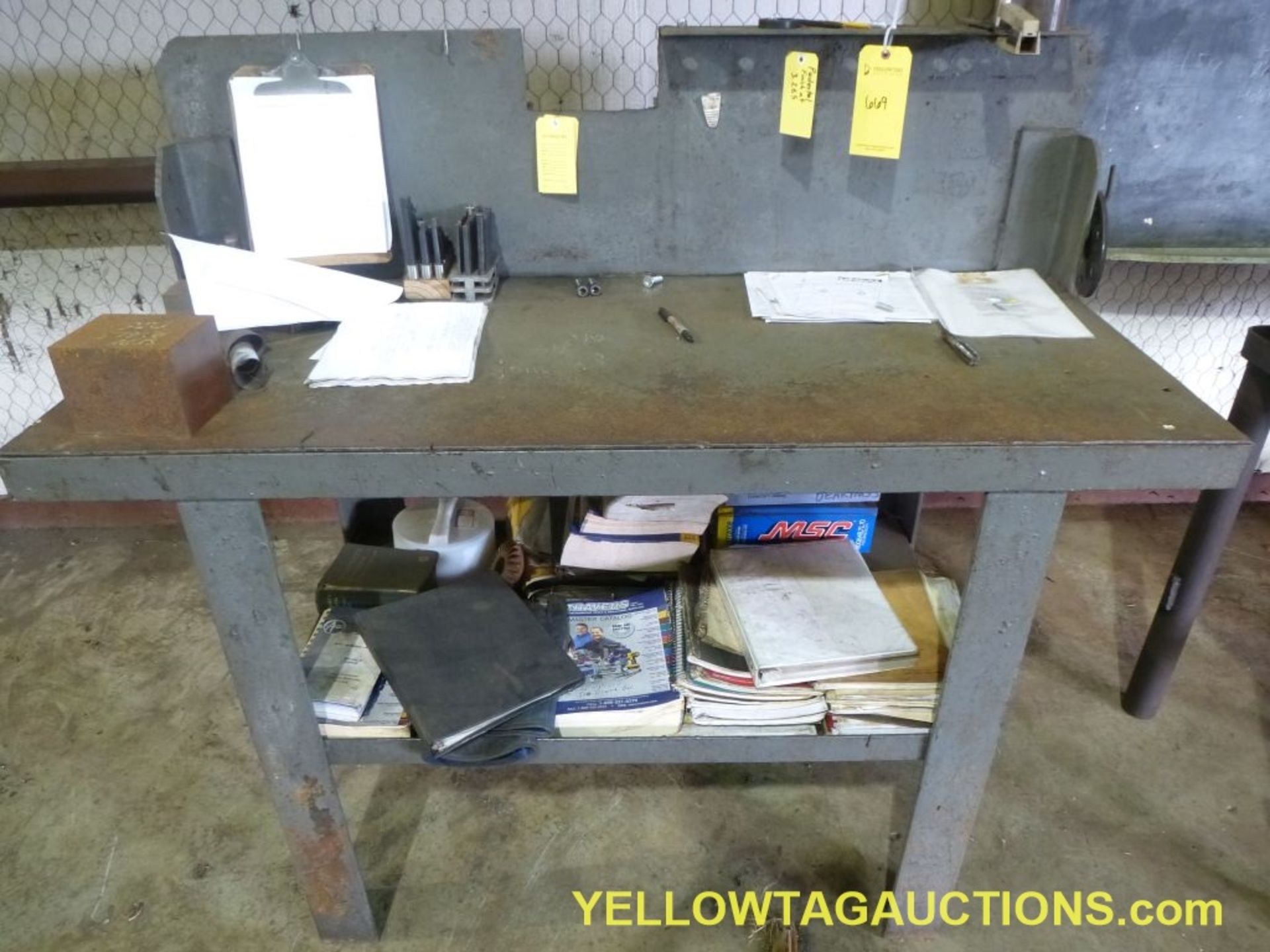 Metal Work Bench with Assorted Tools and Die|Tag: 669