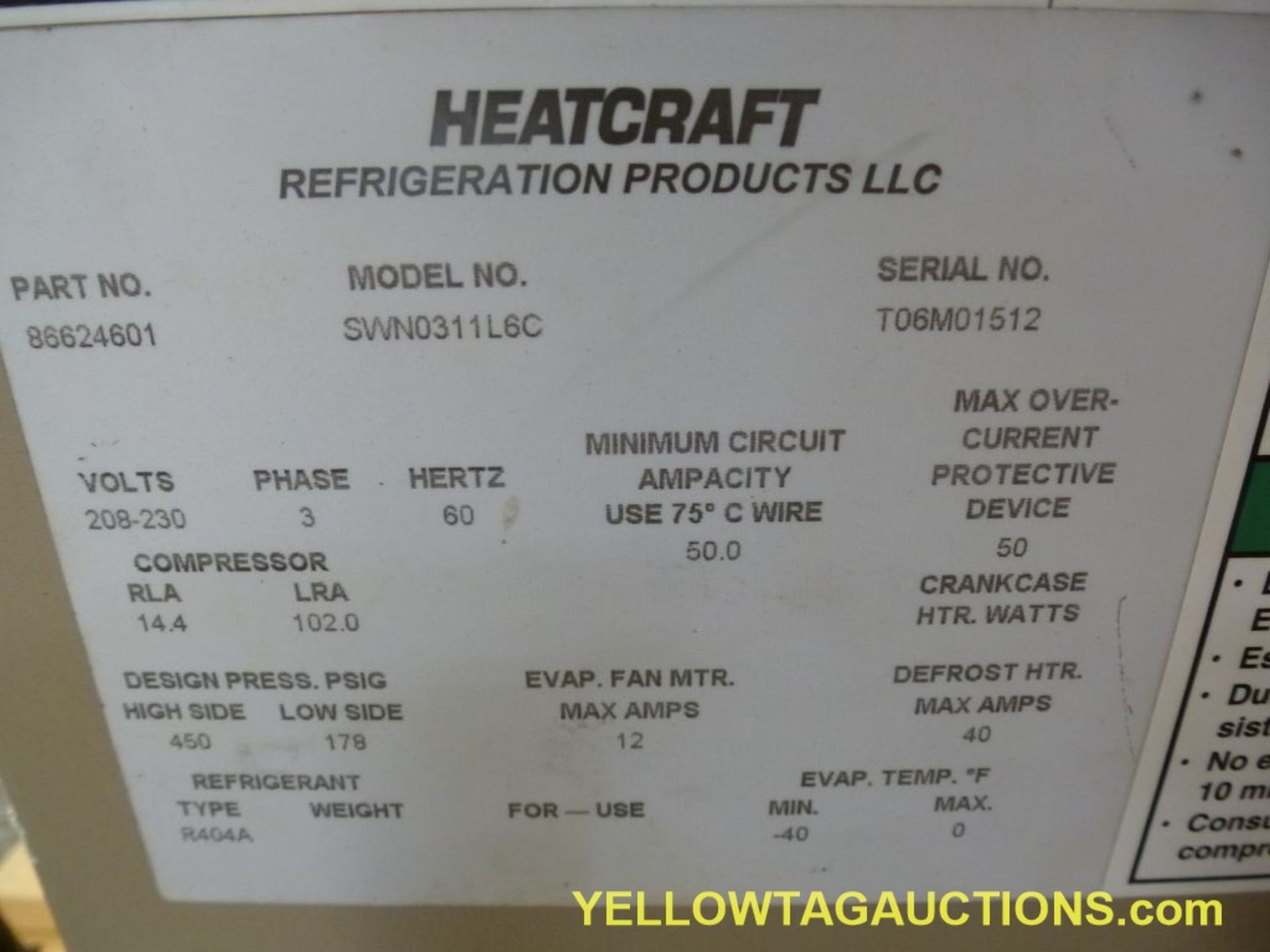 Lot of (1) Walk-In Freezer/Cooler - Disassembled Includes: Copeland Discus/Heatcraft Refrigeration - Image 9 of 23