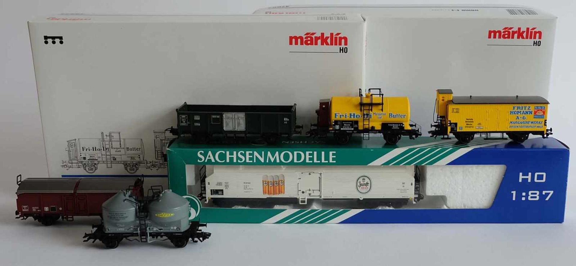 WAGGONSET, 3 Güterwagen der SNCF Epoche III, Hersteller Märklin/ Göppingen, Spur H0, Nr. 47894, dazu