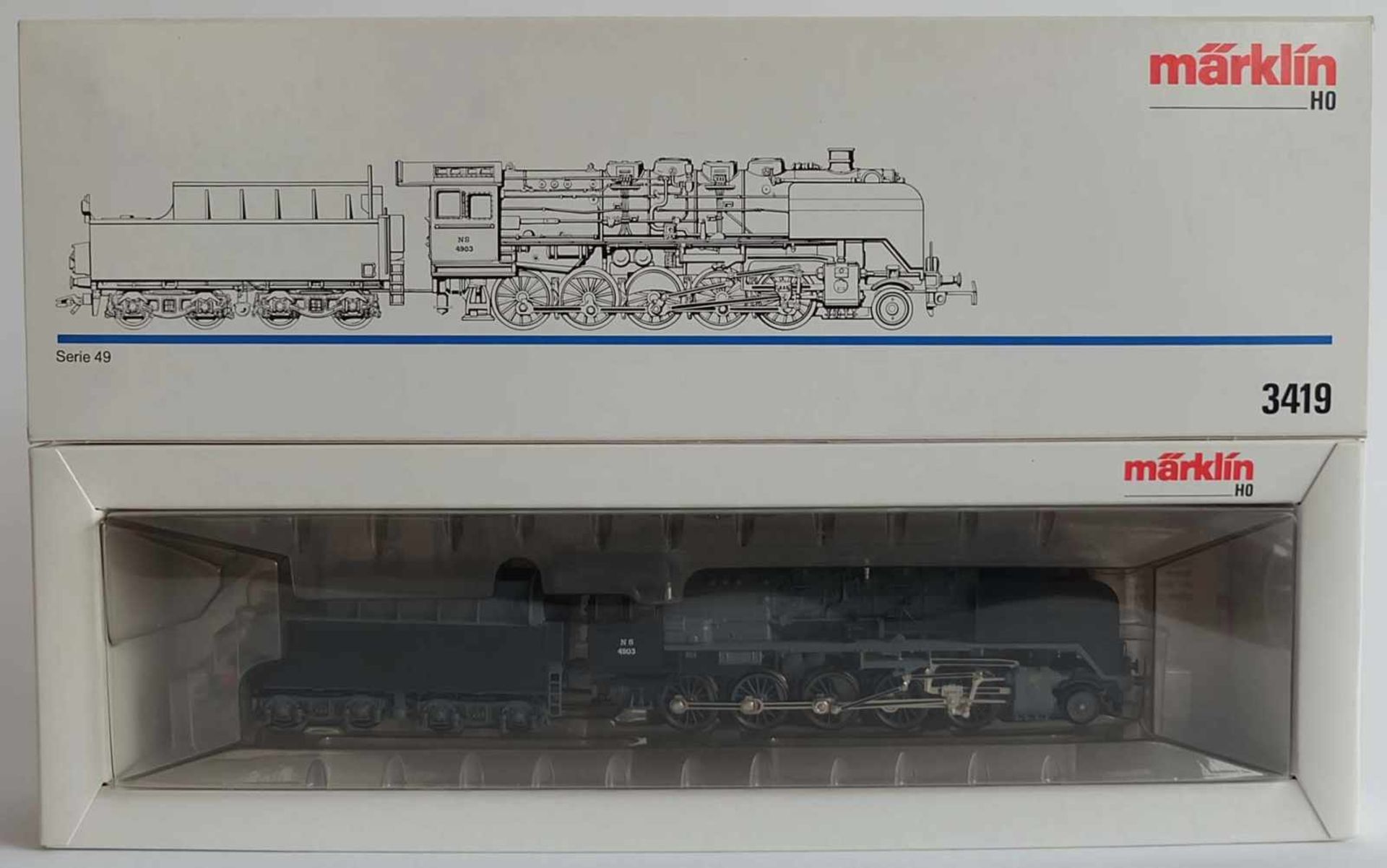 DAMPFLOKOMOTIVE, Serie 49, Hersteller Märklin/ Göppingen, Spur H0, Nr. 3419, orig. Karton