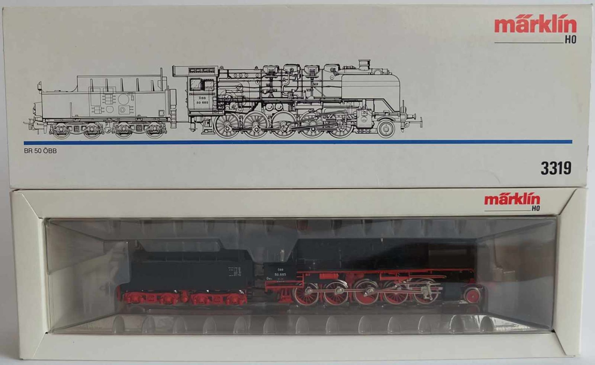 DAMPFLOKOMOTIVE, BR 50 ÖBB, Hersteller Märklin/ Göppingen, Spur H0, Nr. 3319, orig. Karton