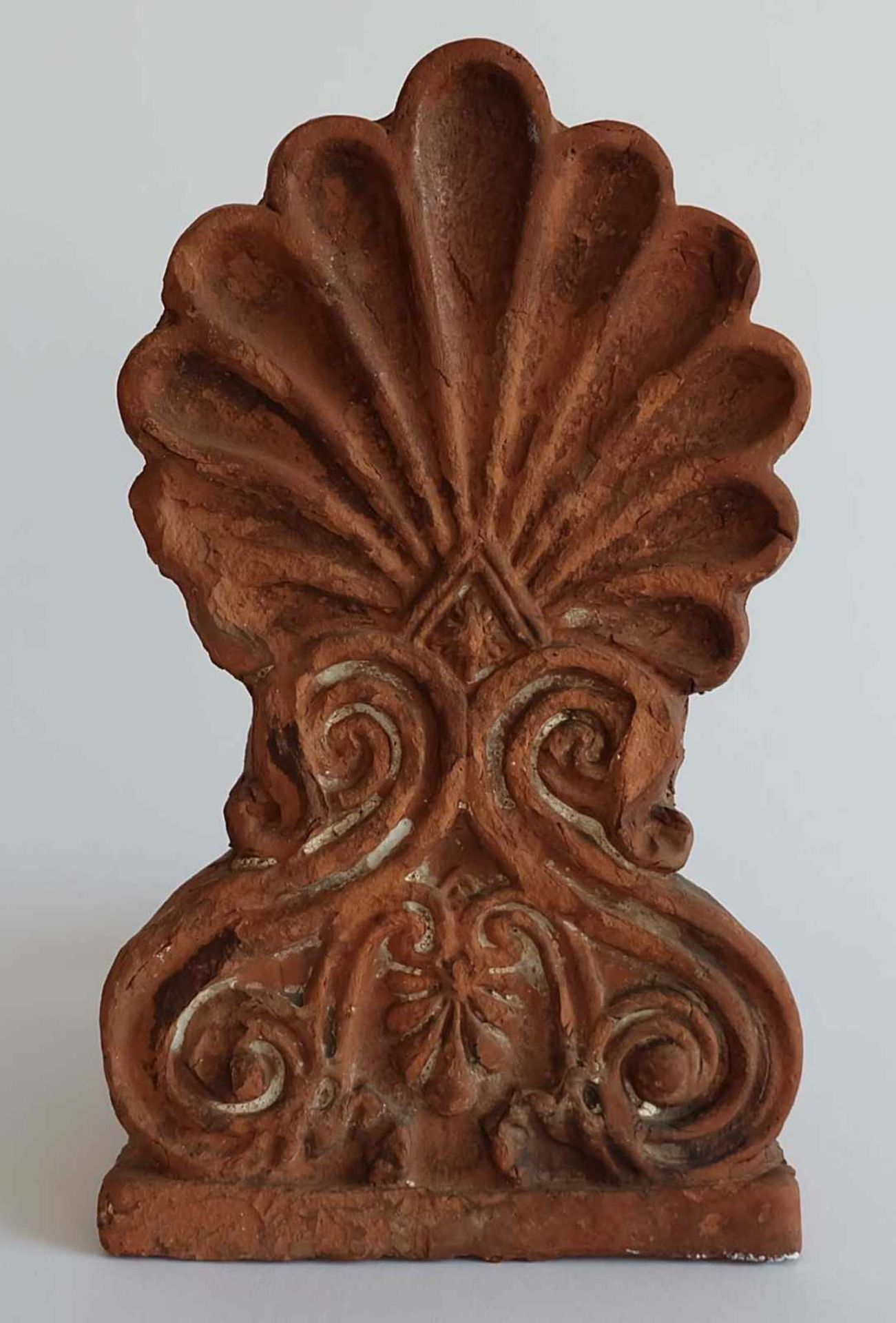 ANTEFIX/ AKROKERAMO, Griechenland, 19.Jh., Terracotta, Palmette, 28,2 x 19,5 cm