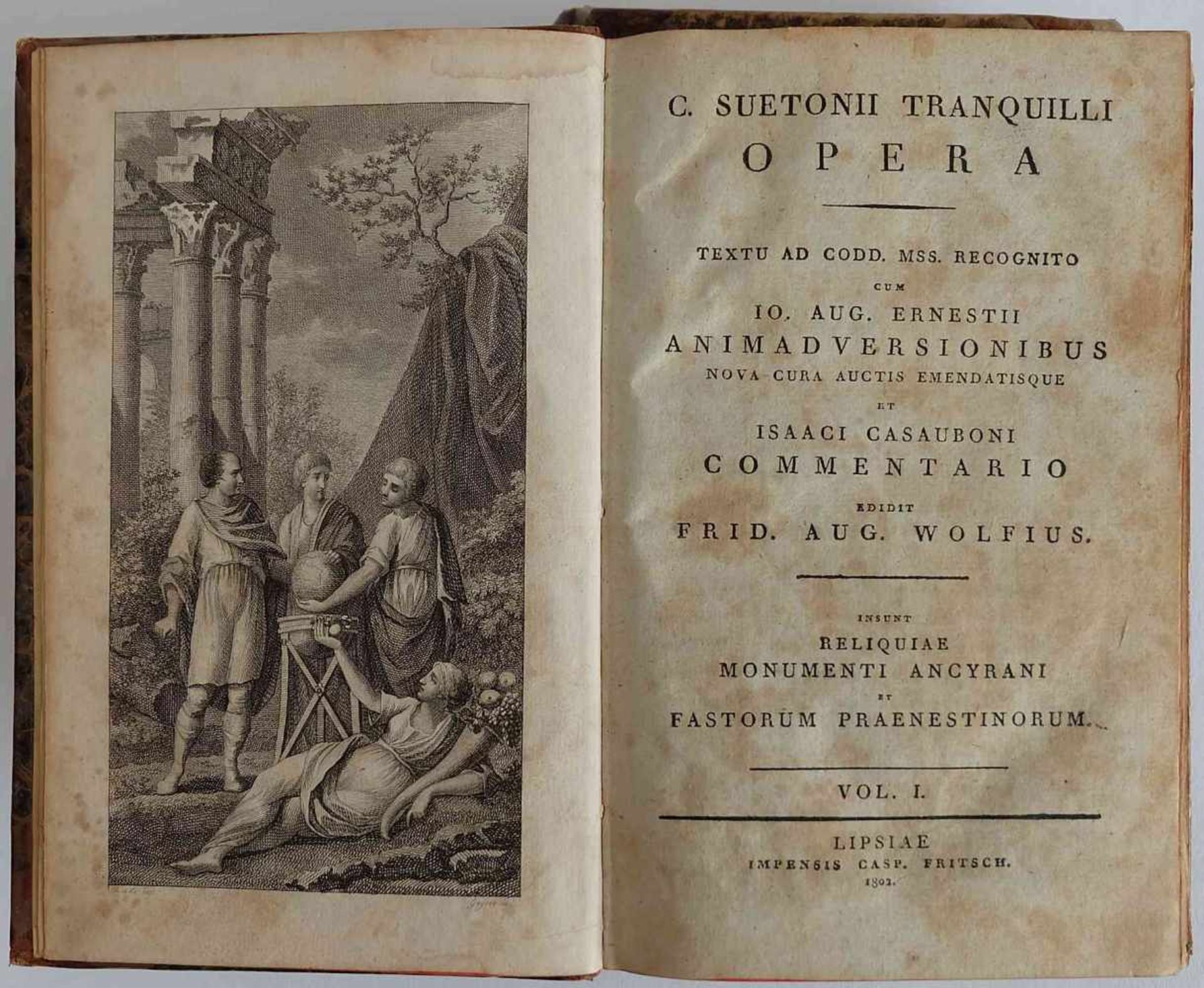 C. SUETONI TRANQUILLI OPERA, Vol. I + II, Hrsg. Friedrich August Wolf, Verlag Caspar Fritsch, - Bild 2 aus 2