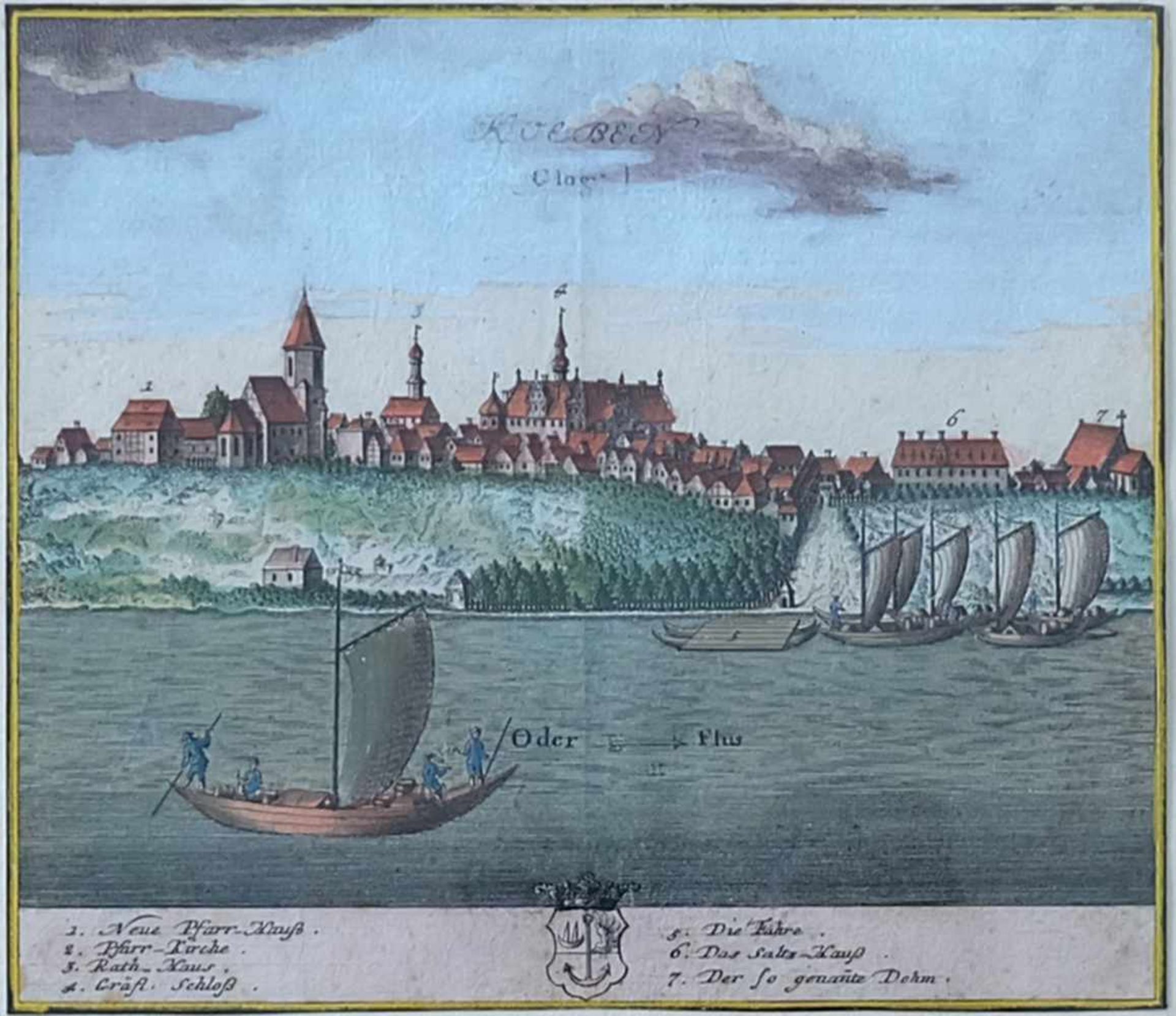 WERNER, Friedrich Bernhard (*28.01.1690 +20.04.1776 Breslau), Ansicht Koeben/ Oder (Chobienia/