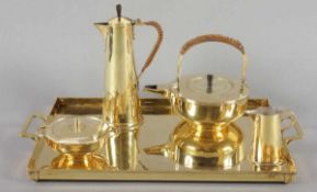 ART DECO-KAFFEE-/TEESET, 5tlg., bestehend aus einer Kaffeekanne/H 20,5, einer Teekanne/H 16,5, einem