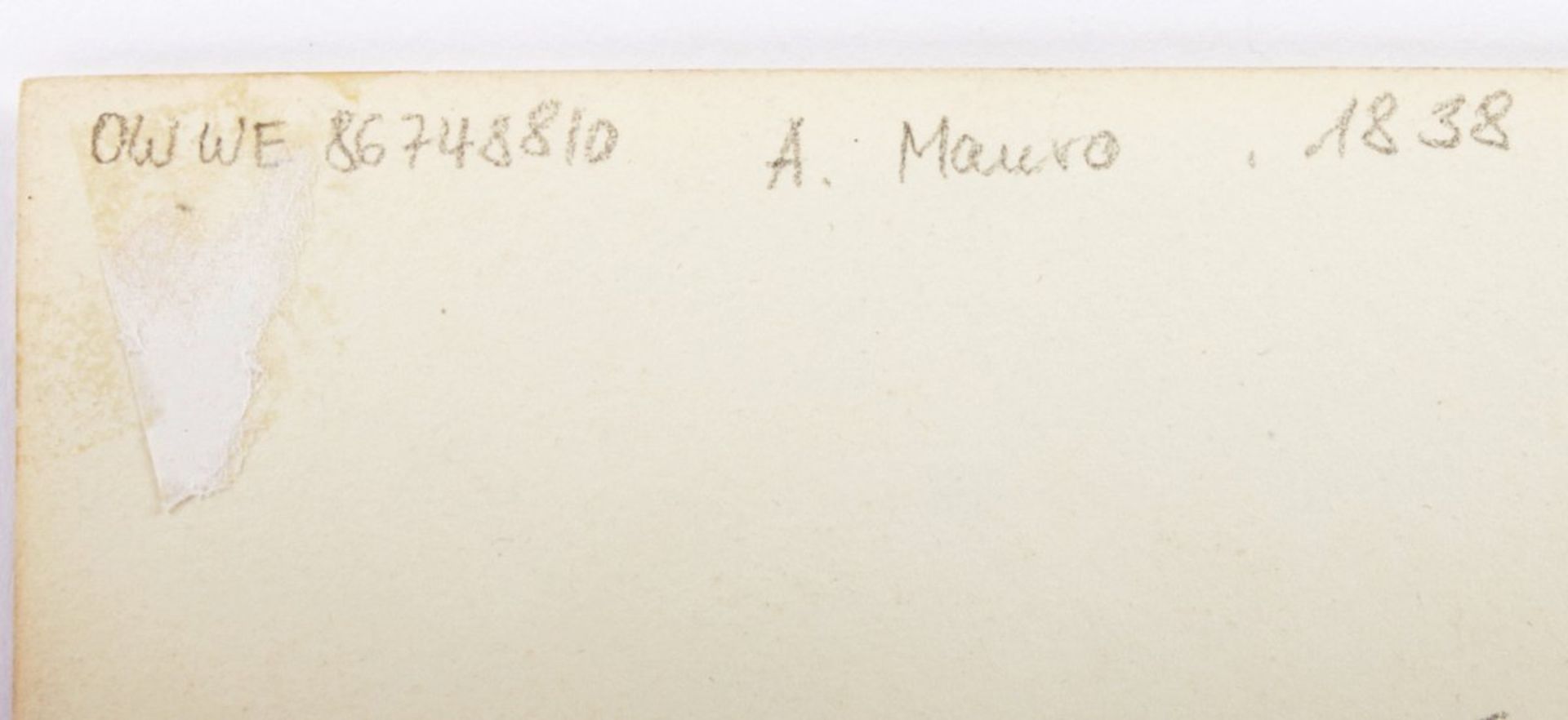 MAURO, A., (Zeichner 1.H.19.Jh.) "Floß auf dem Rhein", Sepia/Papier, 11,5 x 16,5, verso mit - Image 3 of 3