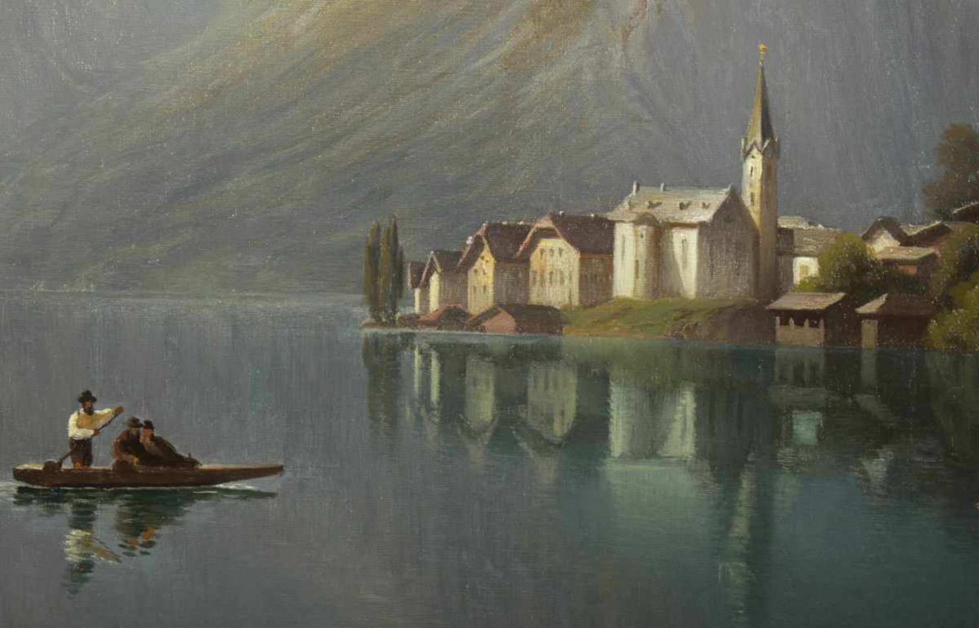 NOCKEN, Wilhelm Theodor (1830-1905), "Blick auf den Hallstädter See", Öl/Lwd., 76 x 95, doubliert, - Image 3 of 6
