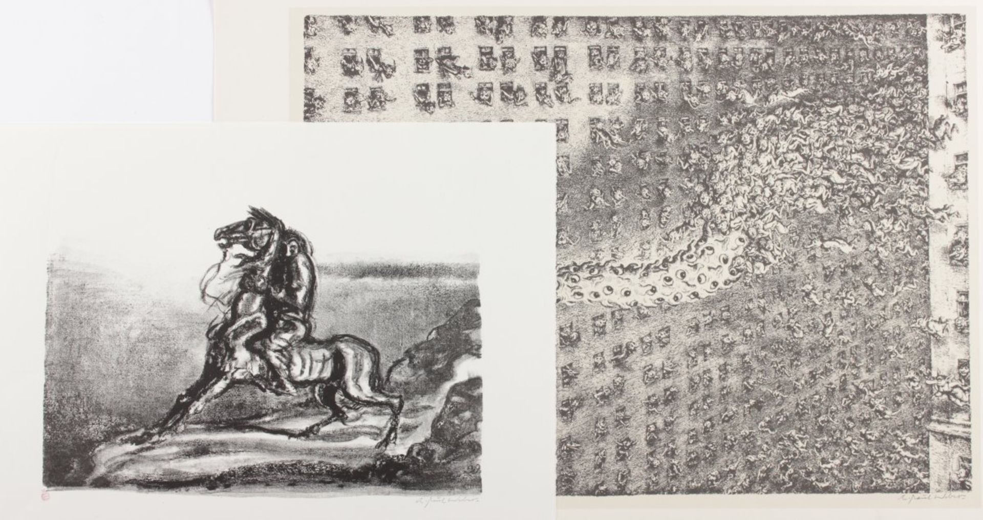 WEBER, A.Paul, Konvolut von 8 Arbeiten, Lithografien aus dem Nachlass, unsigniert, verso Stempel - Image 2 of 5