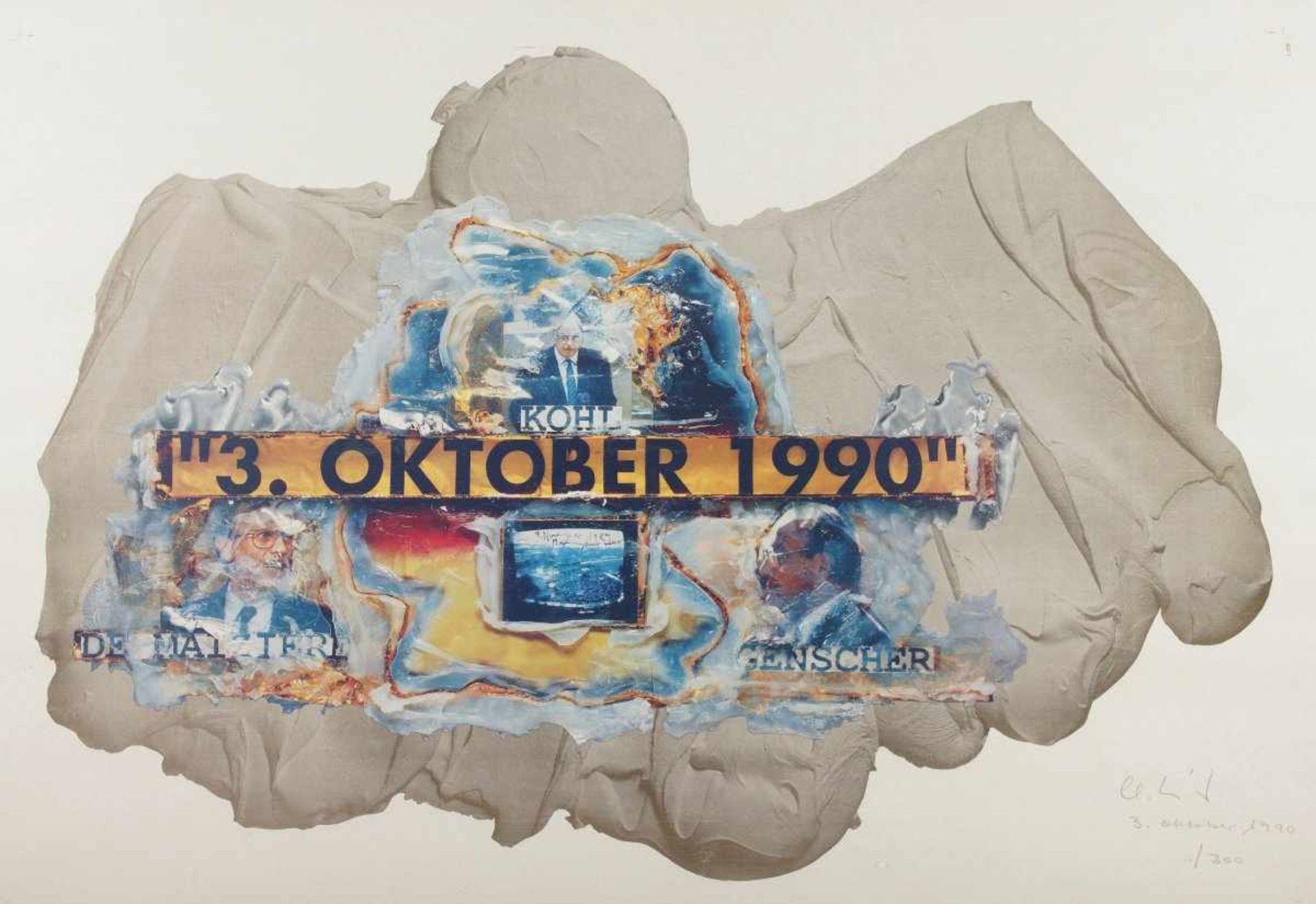 WILP, Charles, "3. Oktober 1990", Farboffset, 70 x 100, nummeriert 18/300, handsigniert und