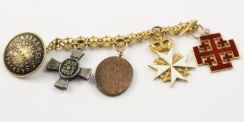 MINIATUR-FRACKKETTE, Orden vom Heiligen Grab von Jerusalem; Johanniter-Orden, Kreuz der