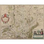 LIMBURG, "Ducatus Limburg. Amstelodami", kolorierte Kupferstichkarte, 38 x 49, bei H.HONDIUS,