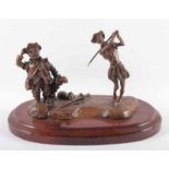 DIEGO, (moderner mexikanischer Bildhauer), "Don Quichotte als Golfspieler und Sancho Panza", Bronze,