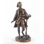 LAURENT, Eugène (1832-1898), "Wolfgang Amadeus Mozart", dunkel patinierte Bronze - partiell