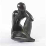 CAVEZZA, Selvino, "Sitzende", Bronze, patiniert, H 38, seitlich nummeriert 7/9, signiert, datiert