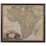 AFRIKA, "Totius africae nova repraesentatio..., kolorierter Kupferstich, 48 x 56,5, bei J.B. HOMANN,