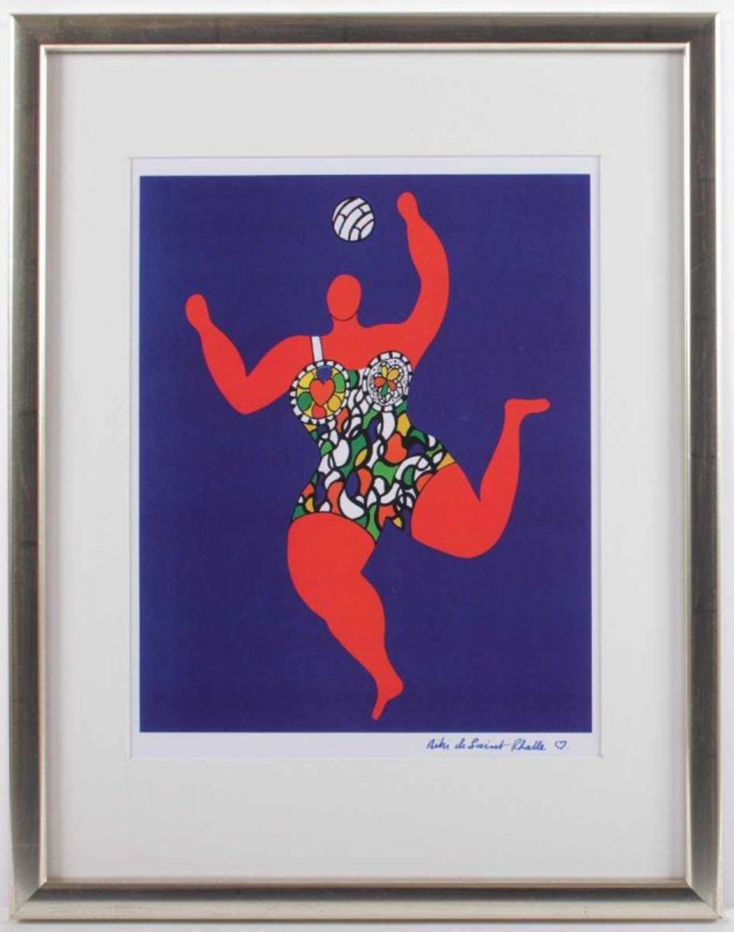 SAINT PHALLE, Niki de, "Ballspielende Nana", Farbmultiple, 29 x 24, 1991, handsigniert, R. 22.00 % - Image 2 of 2