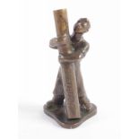 WERBEFIGUR ARBEITER, Bronze, H 8, bez. Ralatum, 1950er Jahre 22.00 % buyer's premium on the hammer