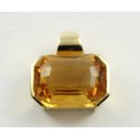 ANHÄNGER, 585/ooo Gelbgold, Citrin von ca. 12,16 ct., L 2, 7,8g 22.00 % buyer's premium on the