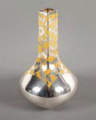 ART DECO-VASE, Porzellan, gelb glasiert, Silveroverlay, H 18, DEUTSCH, um 1930 22.00 % buyer's