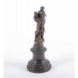 ZWEI RINGER, "Herkules", nach antikem Vorbild, Bronze, H 8,5, Bronzesockel 22.00 % buyer's premium