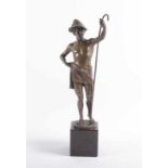 HUBERT, Raphael, "Schäfer", Bronze, H 25, am Standsockel signiert 22.00 % buyer's premium on the
