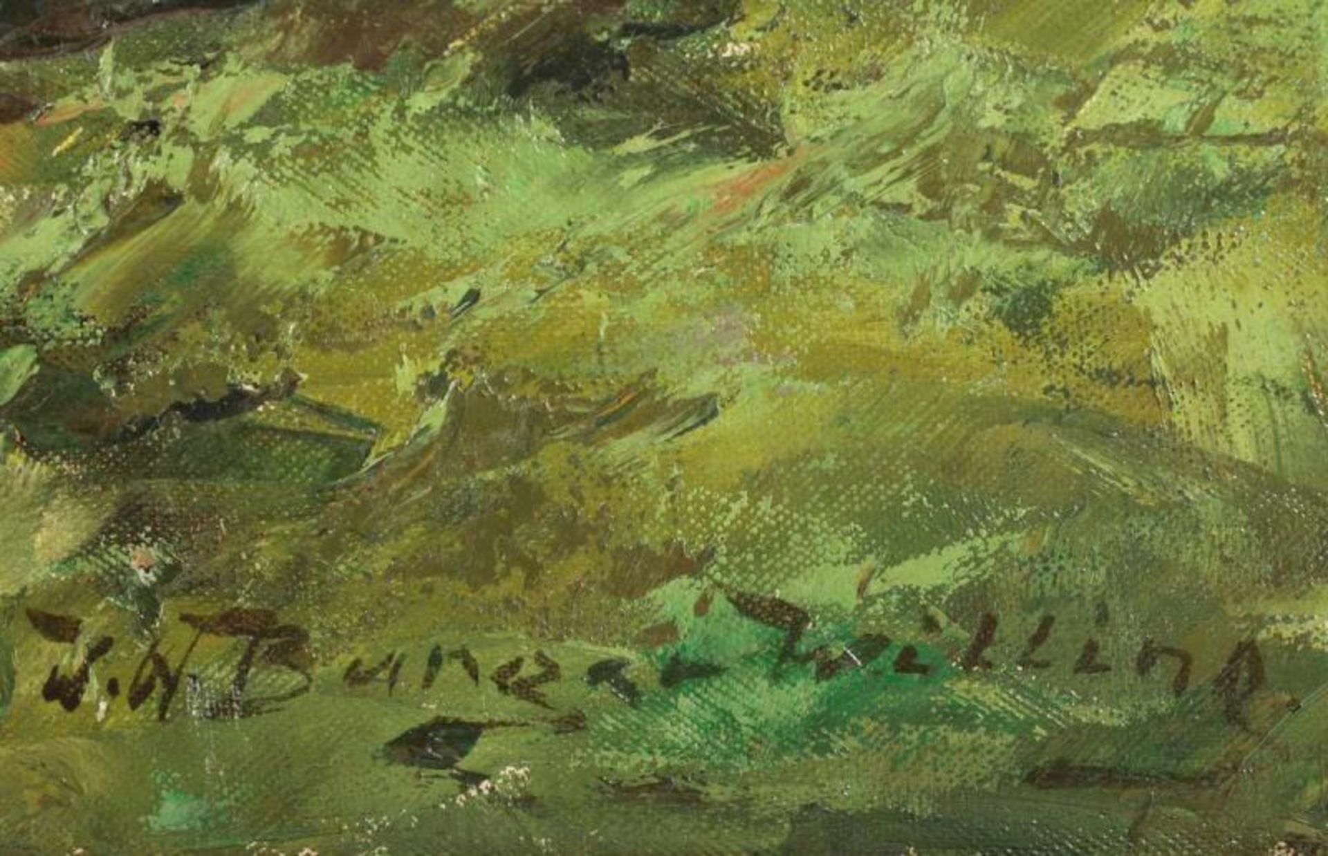 BURGER-WILLING, Wilhelm Hans Heinrich, "Landschaft mit Gehöft", Öl/Lwd., 70 x 90, unten rechts - Image 3 of 3