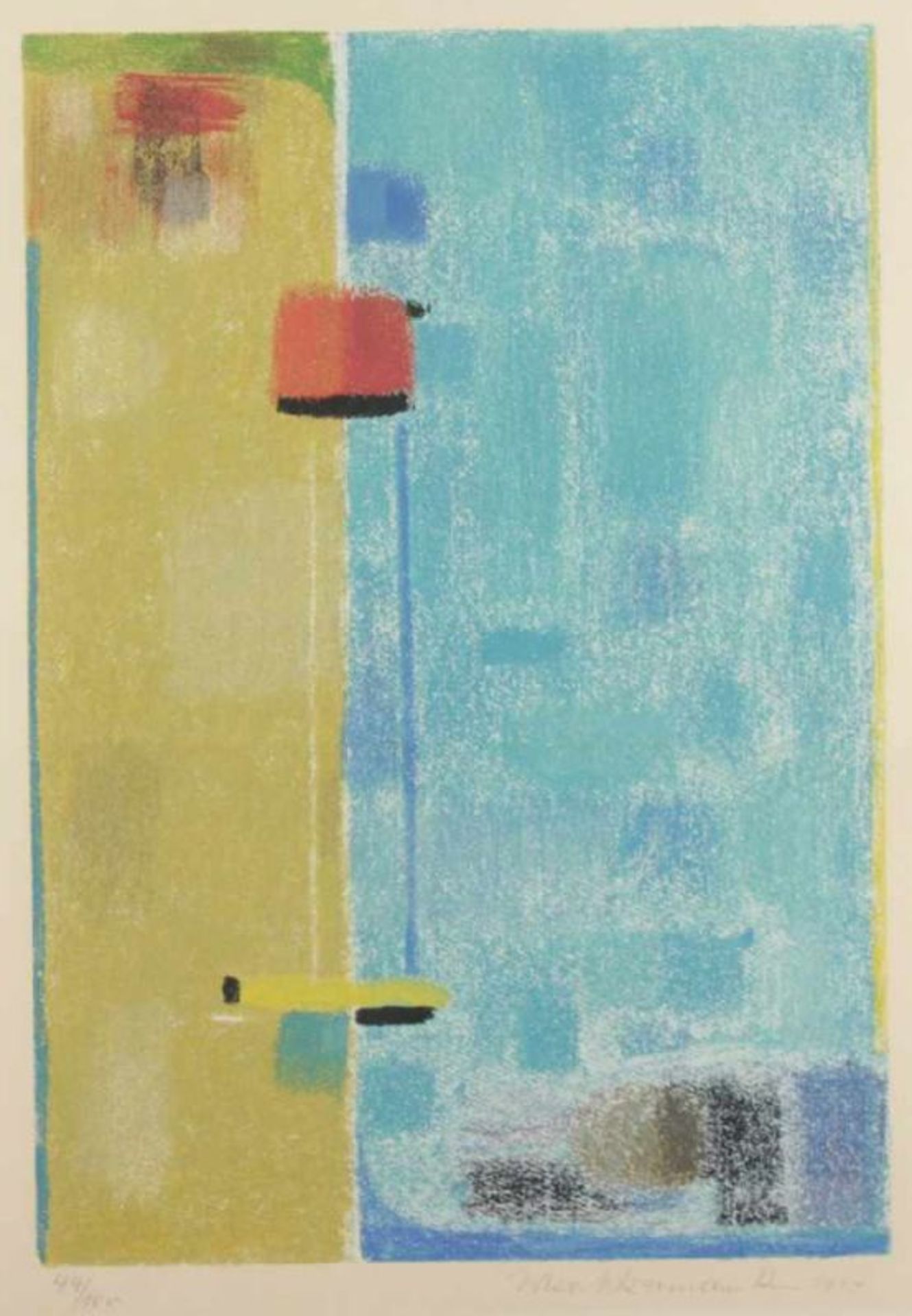 ACKERMANN, Max, "Türkis-Sand", Farbserigrafie, 50 x 35, nummeriert 44/100, handsigniert, aus dem