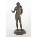 ITALIEN, 19.Jh., "Dionysos", nach dem Narziss aus Pompeji, Bronze, H 65, etwas besch. 22.00 %