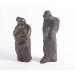 MODERNER BILDHAUER, zwei Bronzen, sich unterhaltendes Paar, H 18,5, M.20.Jh. 22.00 % buyer's premium