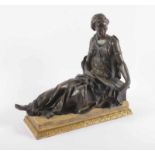 FRANKREICH, um 1850, "Lesende", Figur einer Pendule, Bronze (aus mehreren Teilen zusammengesetzt),