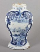 VASE, Fayence, Blaudekor, H 20, besch., DE PORCELEYNE SCHOTEL, DELFT, 1723-1782 22.00 % buyer's