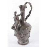 FIGURALE ZIERVASE, Zinn, H 35, ber., sign. A.(lfred) BARYE, um 1900 22.00 % buyer's premium on the