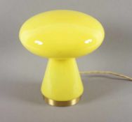 TISCHLAMPE, farbloses Glas, gelb getönt, Metallmontur, H 24,5, 1960er 22.00 % buyer's premium on the