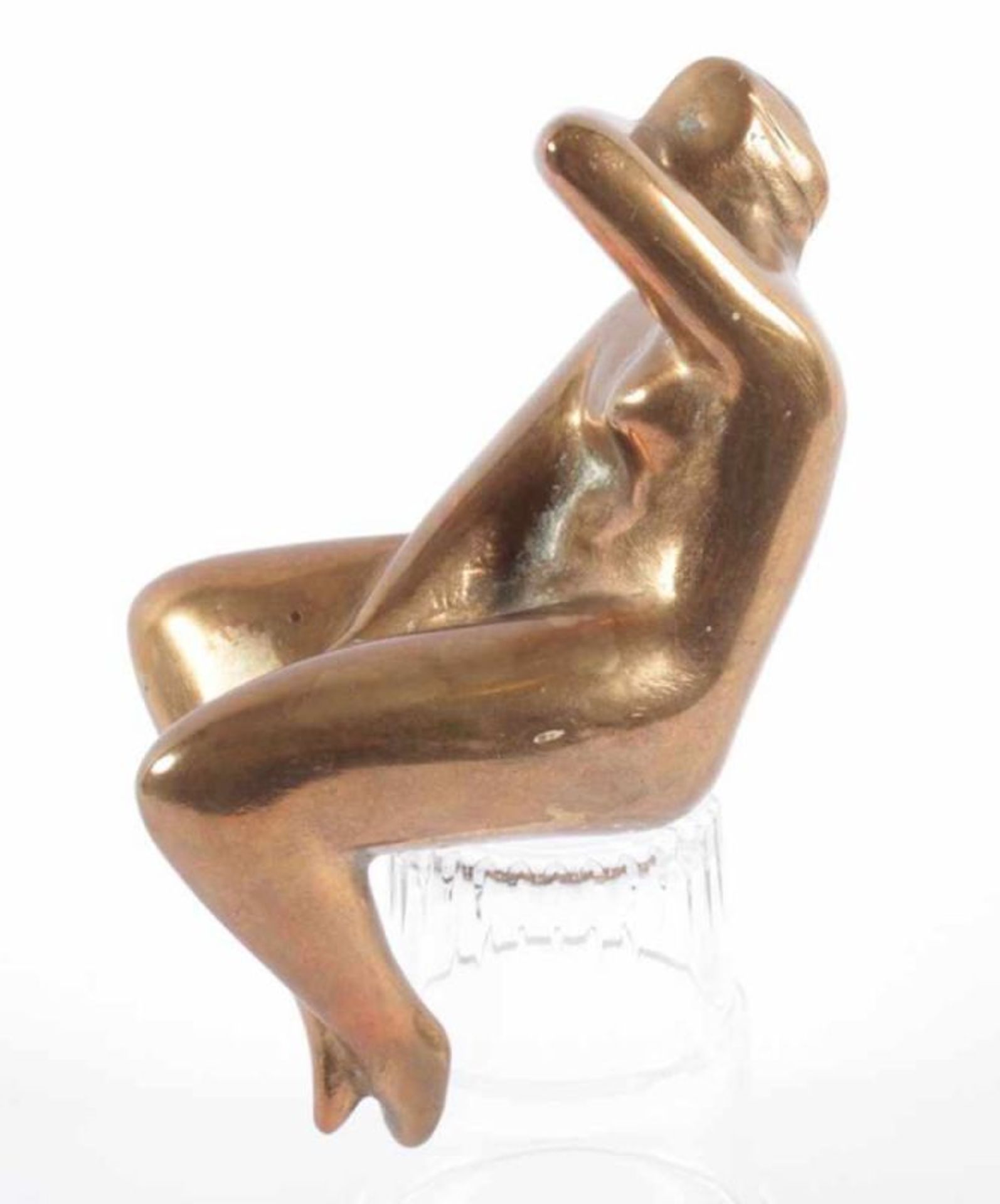 SCHULZE-ENGELS, Artur, "Sitzende", Bronze poliert, H 17 22.00 % buyer's premium on the hammer - Bild 2 aus 2
