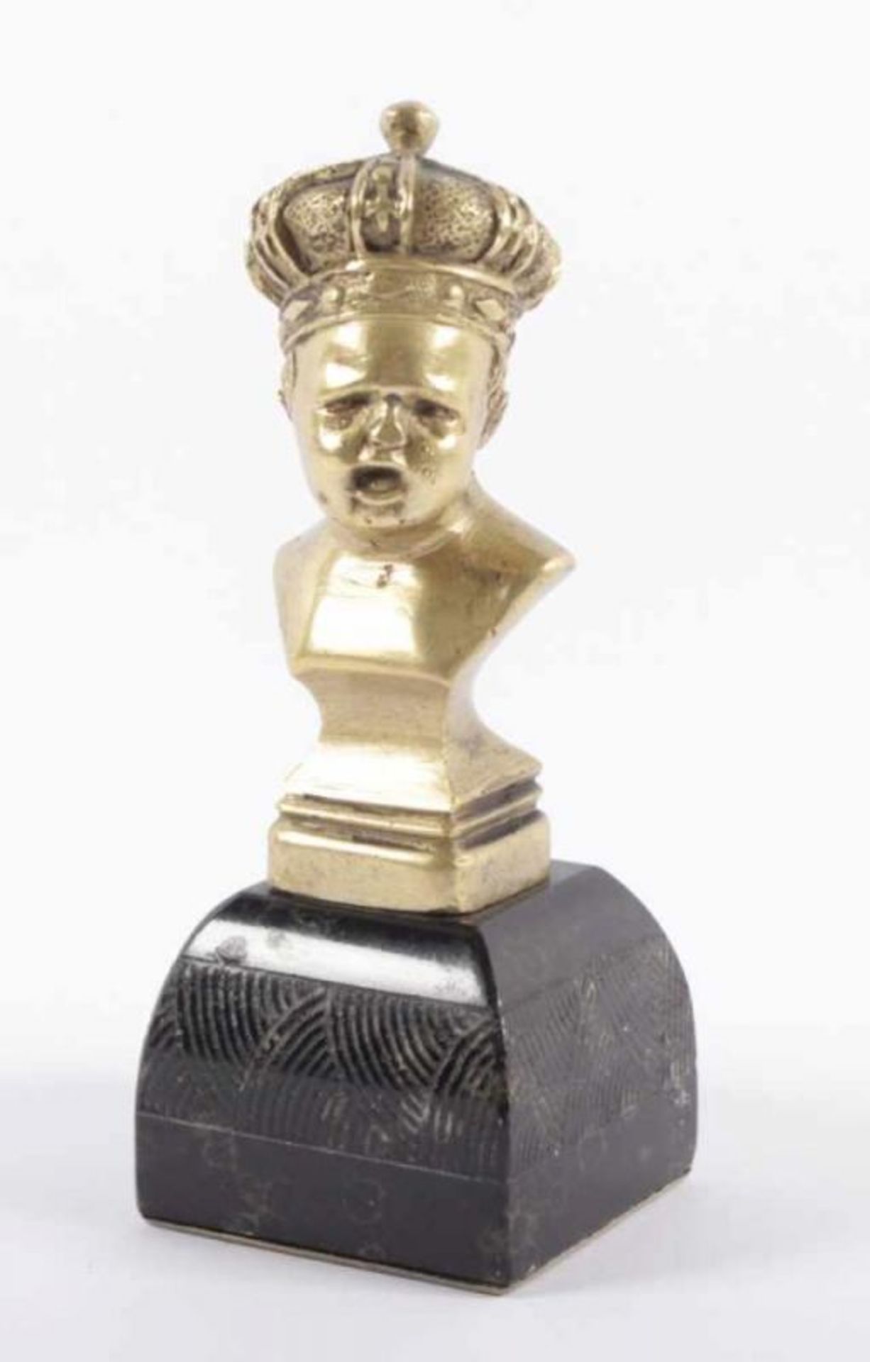 UMBERTO, König von Italien bei der Krönung, Bronze, H 11,5, Marmorsockel, M.19.Jh. 22.00 % buyer's