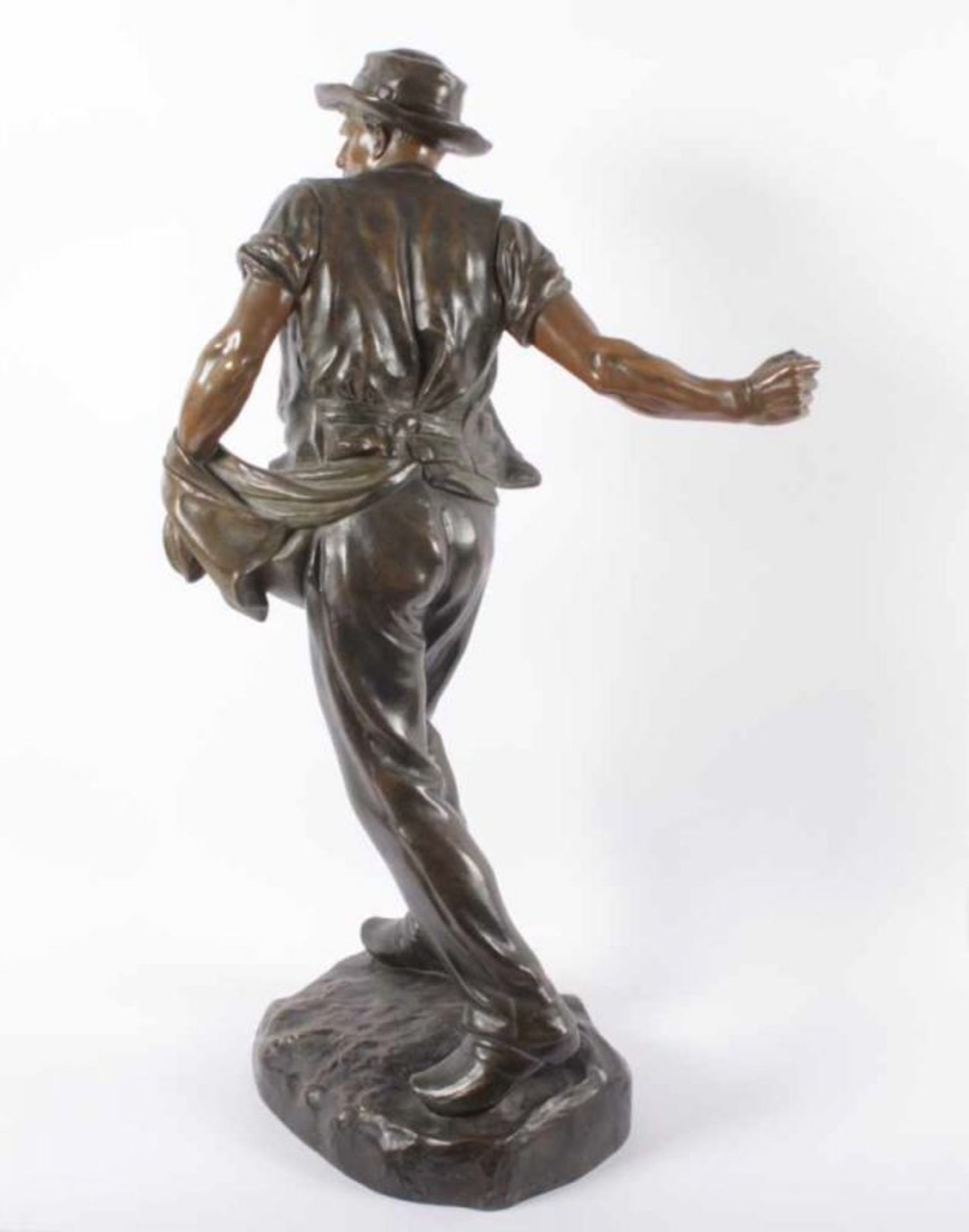 GAUQUIÉ, Henri Désiré, "Der Sämann", Bronze, H 62, am Sockel bez. 22.00 % buyer's premium on the - Bild 3 aus 6