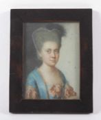 MINIATUR, "Junge Frau", Pastell/Papier, 14,5 x 11, 18.Jh. 22.00 % buyer's premium on the hammer