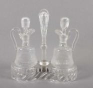 MENAGE, farbloses Glas, beschliffen, H 21,5, min.besch., rest., BACCARAT, um 1860 22.00 % buyer's