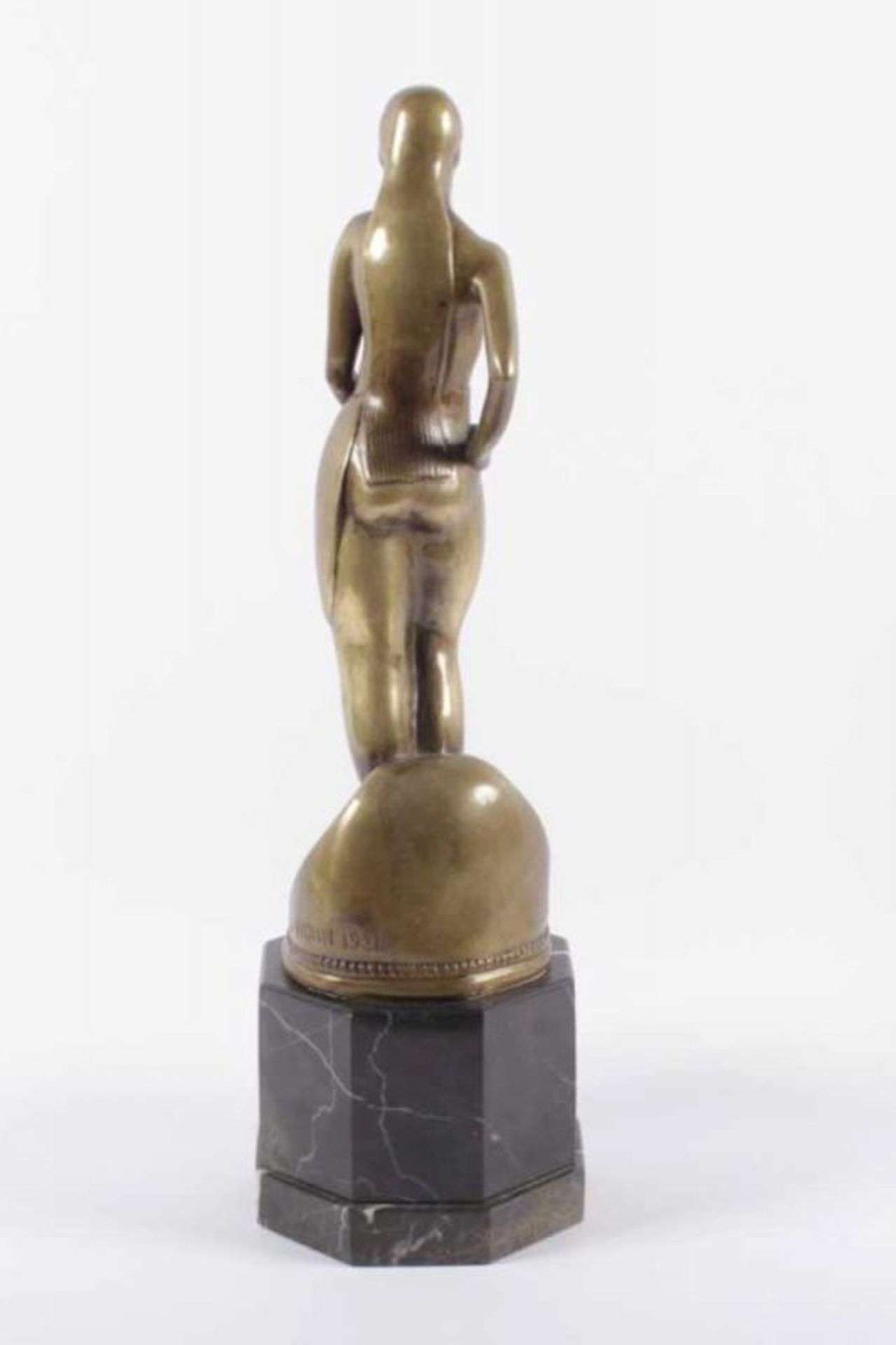 KÜHN, Carl Heinrich Walter (1895-1970), "Stehende Tänzerin", Bronze, H 31, verso signiert und - Bild 3 aus 4