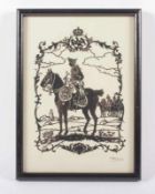SCHERENSCHNITT, Friedrich der Große, 28 x 19, stempelsigniert Kaskeline, R. 22.00 % buyer's