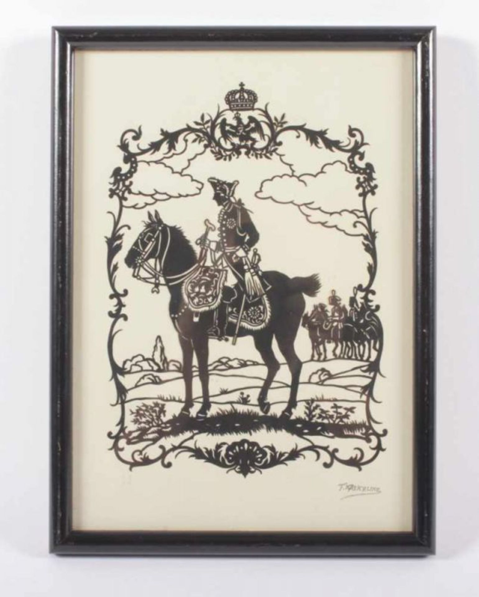 SCHERENSCHNITT, Friedrich der Große, 28 x 19, stempelsigniert Kaskeline, R. 22.00 % buyer's