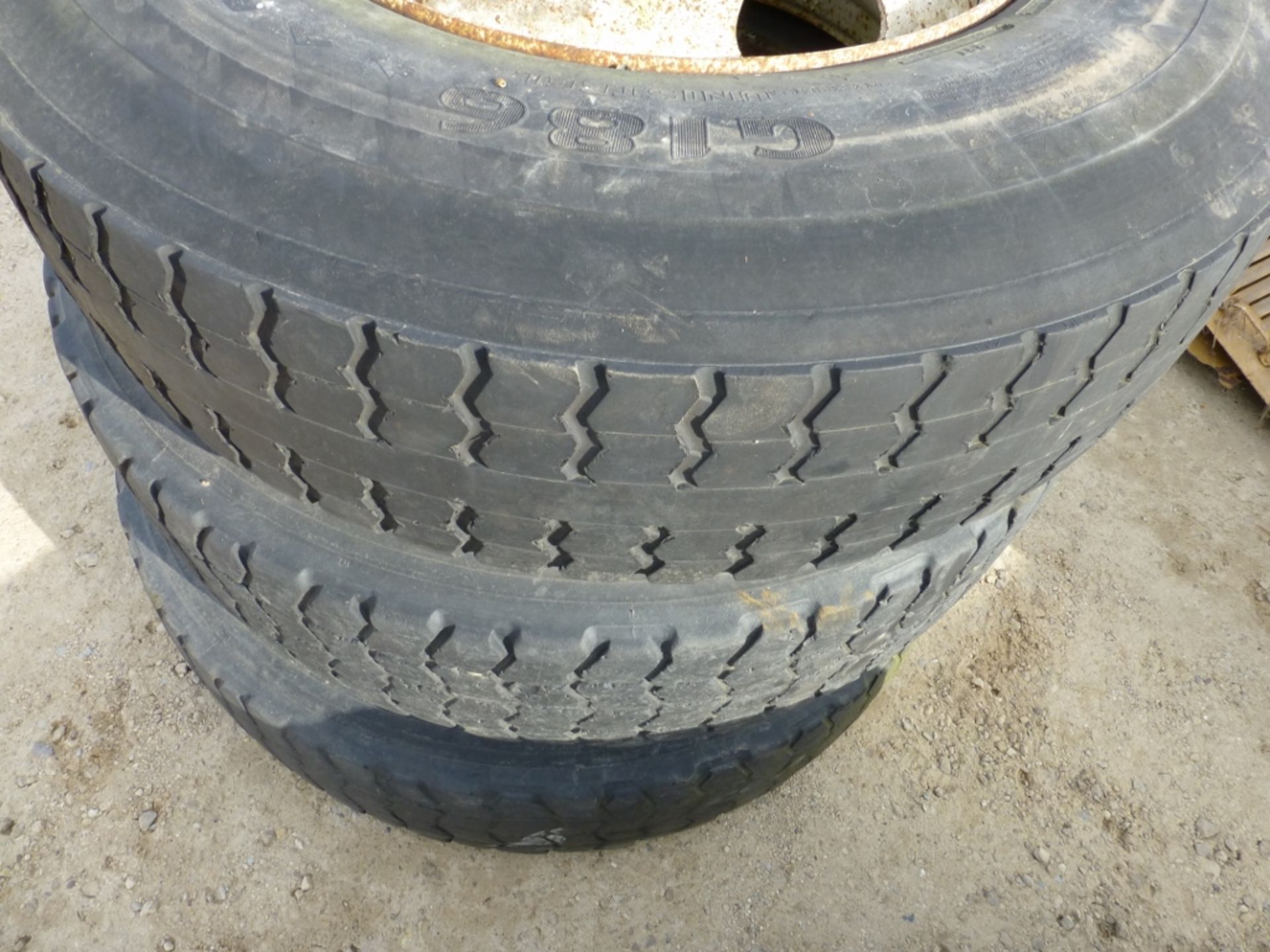 (3) 11R 225 10 hole GoodYear tires and rims - Image 2 of 3