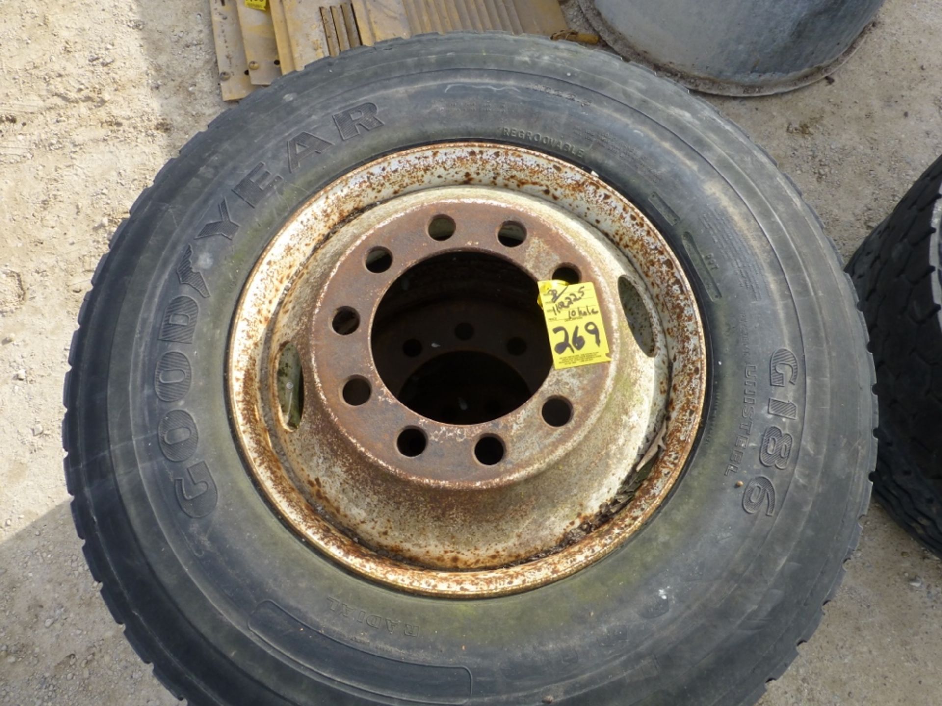 (3) 11R 225 10 hole GoodYear tires and rims - Image 3 of 3