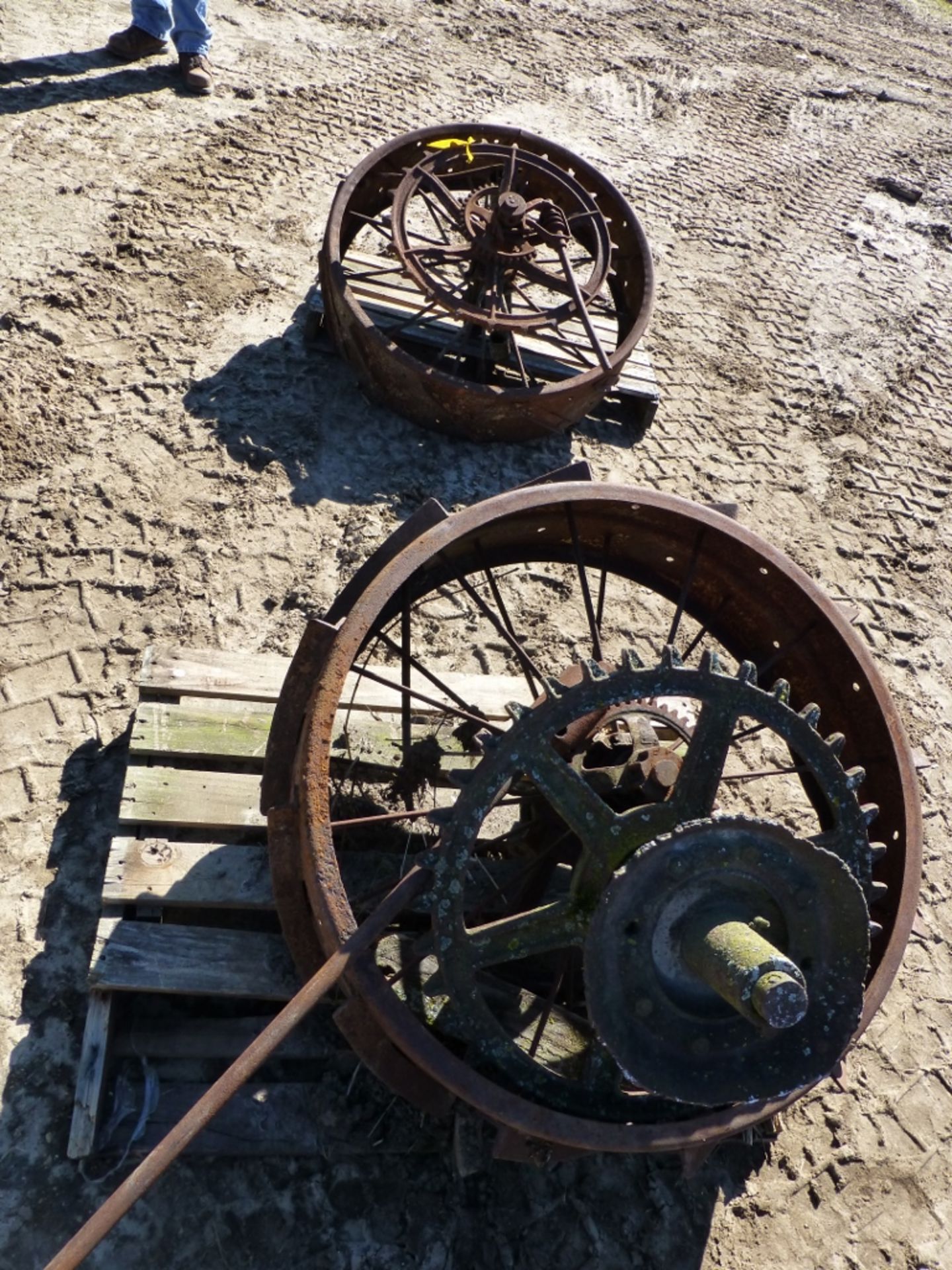 Pair of 32” steel wheels, 10” width.